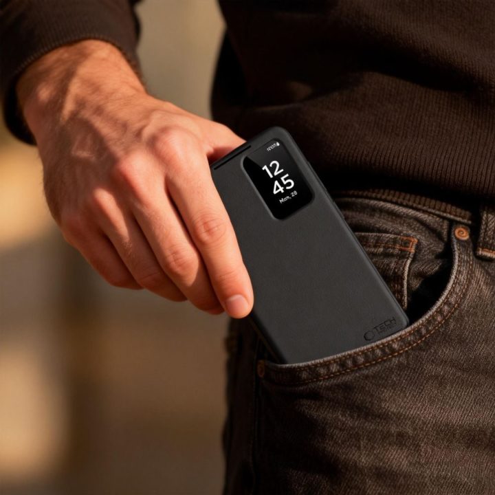Dėklas telefonui Samsung Galaxy S26 Ultra su kortelių skyriumi juodas