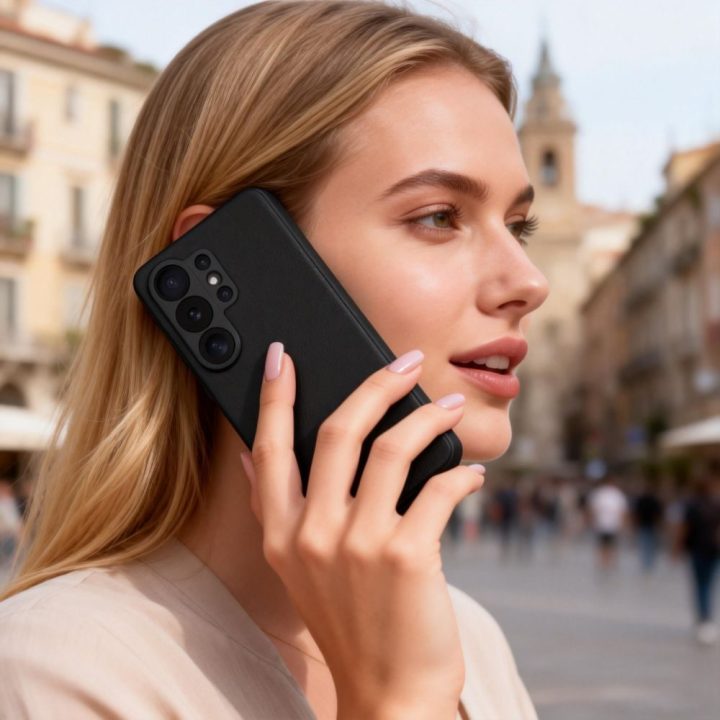 Dėklas telefonui Samsung Galaxy S26 Ultra su kortelių skyriumi juodas