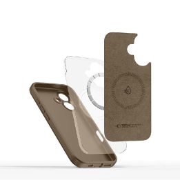Dėklas telefonui iPhone 16E / 17E su MagSafe rudos spalvos