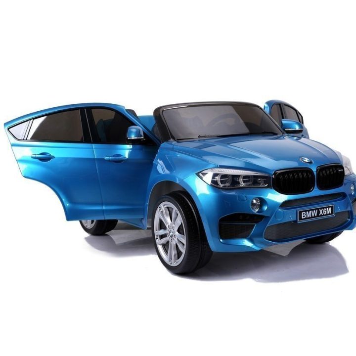 Elektrinis vaikiškas automobilis BMW X6M mėlynos spalvos