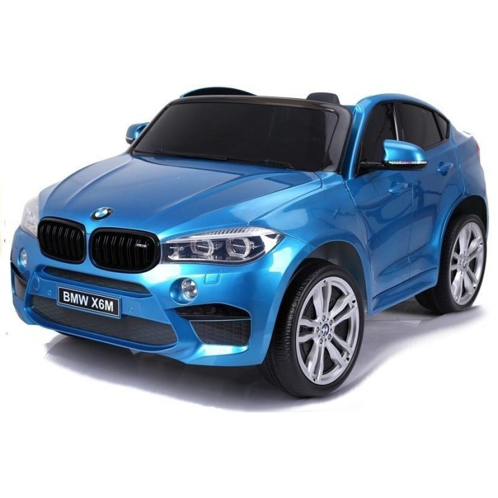 Elektrinis vaikiškas automobilis BMW X6M mėlynos spalvos