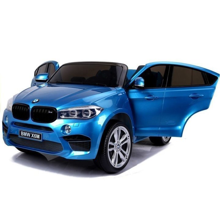 Elektrinis vaikiškas automobilis BMW X6M mėlynos spalvos