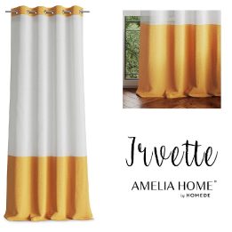 Užuolaida su žiedais geltonos ir baltos spalvos Amelia Home