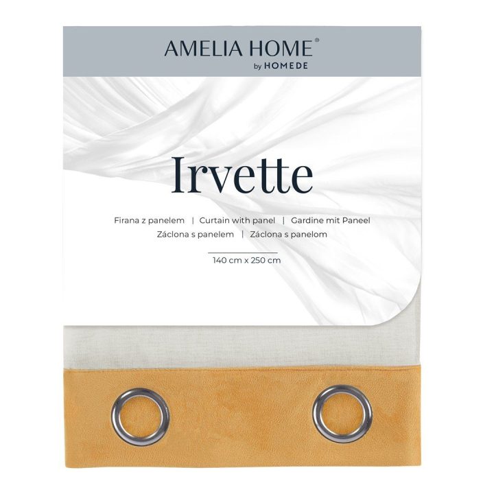 Užuolaida su žiedais geltonos ir baltos spalvos Amelia Home