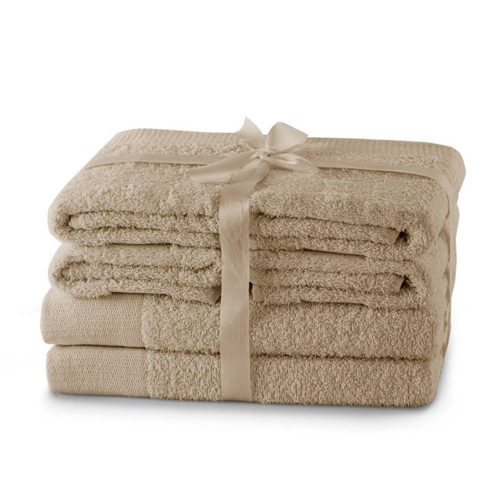 Rankšluosčių rinkinys 2 vnt. 70x140 ir 4 vnt. 50x100 smėlio spalvos