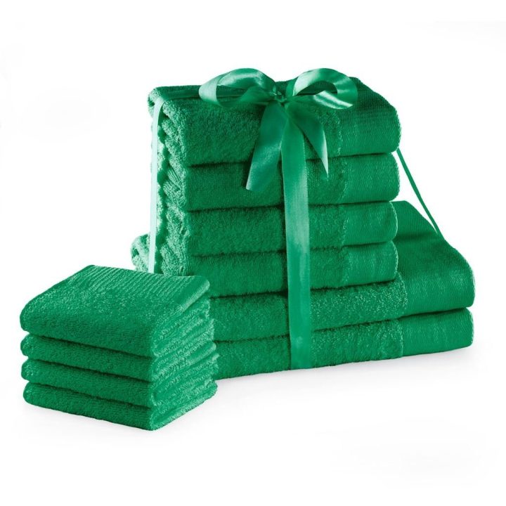 Rankšluosčių rinkinys 2 × 70 × 140 cm, 4 × 50 × 100 cm, 4 × 30 × 50 cm, žalios spalvos AH AMARI