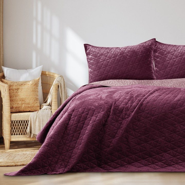 Lovatiesė 240 × 260 cm, rožinė ir violetinė