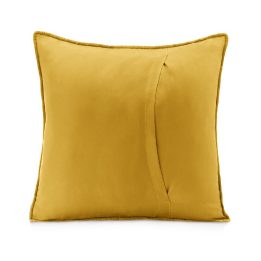 Dekoratyvinis užvalkalas 45×45 cm, tamsiai pilka ir medaus spalvos, 2 vnt.