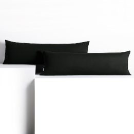 Pagalvės užvalkalas 40 × 145 cm, juodos spalvos