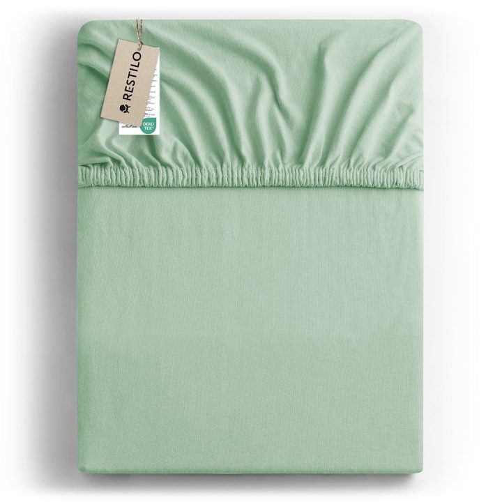 Paklodė su guma 180-200x200+30 mėtinės spalvos