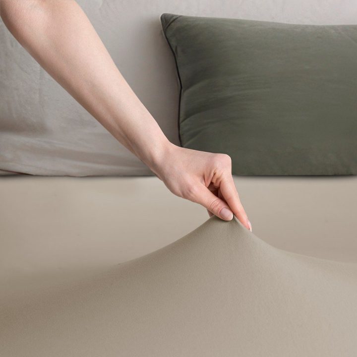 Paklodė su guma 180–200×200+30 cm cappuccino