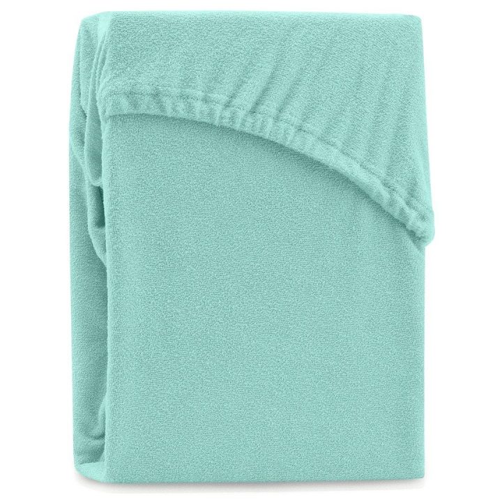 Paklodė su guma 160–180×200+30 cm mėtinės spalvos AH RUBY