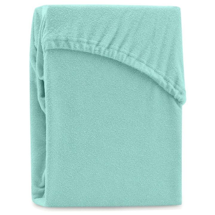Paklodė su guma 160–180×200+30 cm mėtinės spalvos AH RUBY