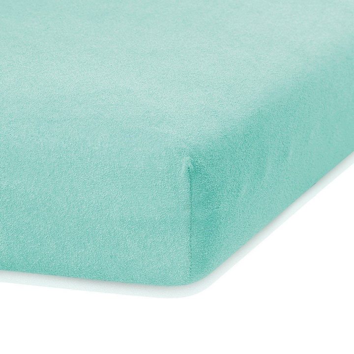 Paklodė su guma 160–180×200+30 cm mėtinės spalvos AH RUBY