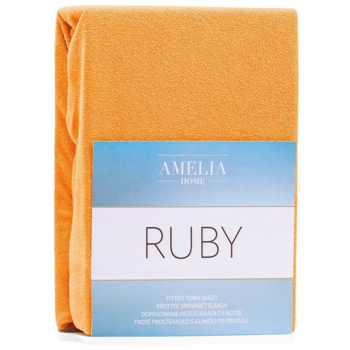 Paklodė su guma 180–200x200+30 oranžinė AH RUBY