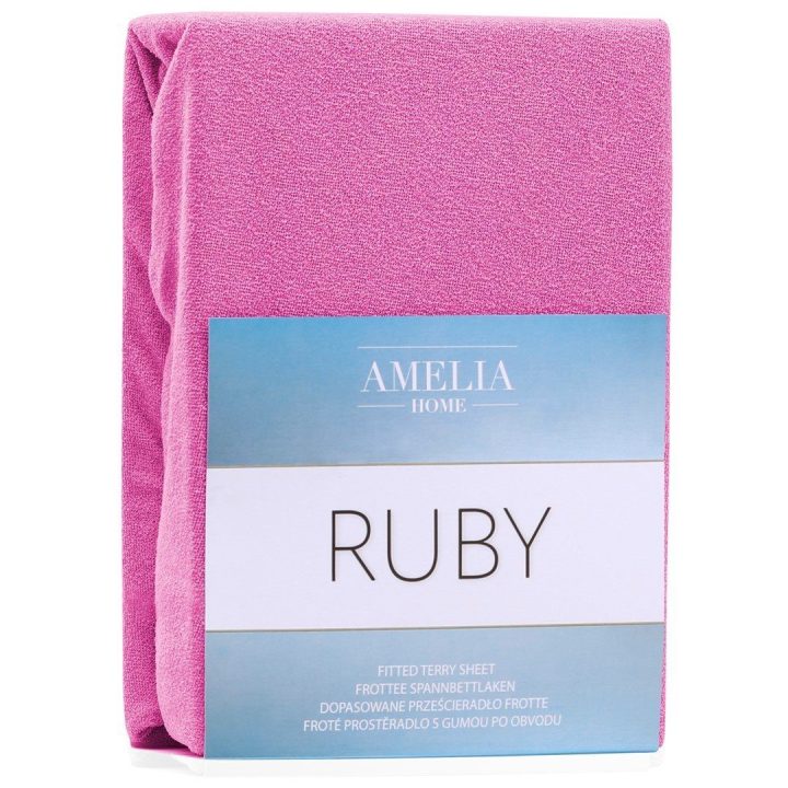 Paklodė su guma 220–240x220+30 fuksijos spalvos AH RUBY