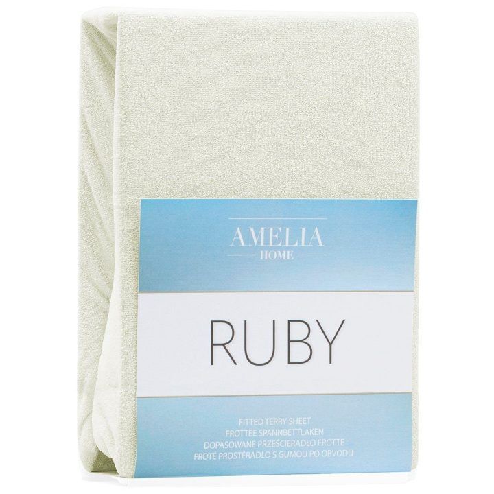 Paklodė su guma 80–90x200+30 ecru AH RUBY