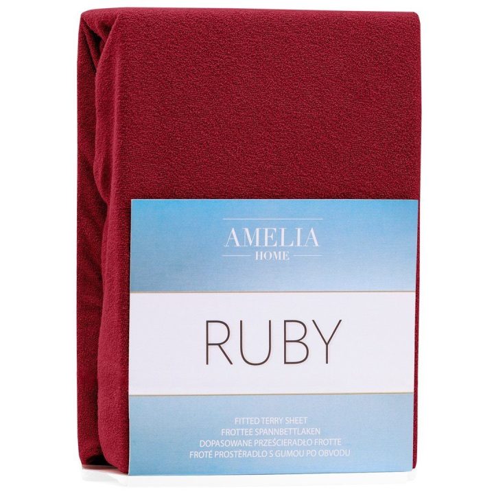 Paklodė su guma 200–220x200+30 tamsiai raudona AH RUBY