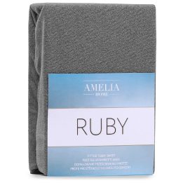 Paklodė su guma 140–160x200+30 cm (tamsiai pilka) AH RUBY