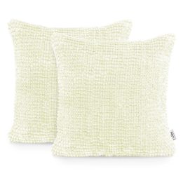 Dekoratyvinis pagalvės užvalkalas baltas AH BATI 45×45 cm (2 vnt.)