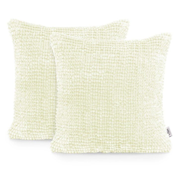 Dekoratyvinis pagalvės užvalkalas baltas AH BATI 45×45 cm (2 vnt.)