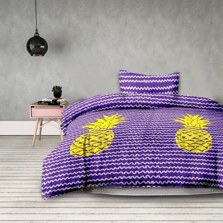 Patalynės komplektas su ananasų raštu AH BASIC 155x220 cm + 80x80 cm (2+2)