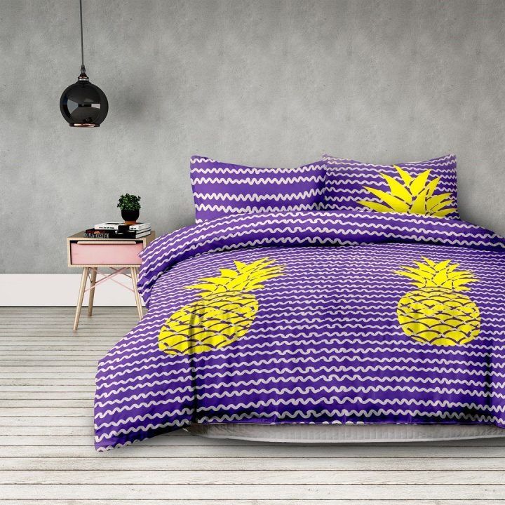 Patalynės komplektas su ananasų raštu AH BASIC 155x220 cm + 80x80 cm (2+2)