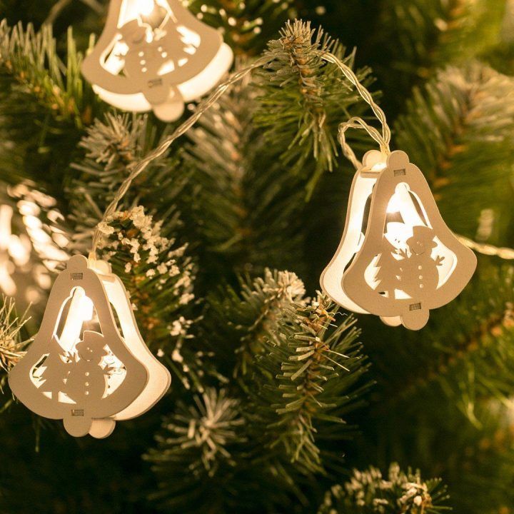 Kalėdiniai LED varpeliai „Jingle Bells“, 10 vnt., šiltai balti