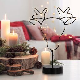 LED dekoracija Luna Reindeer — šiltai balta, 30 LED