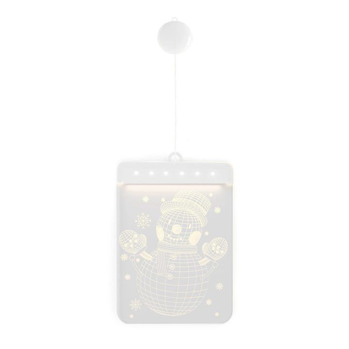 LED vitražas – sniego senis, stačiakampis (1 vnt.)