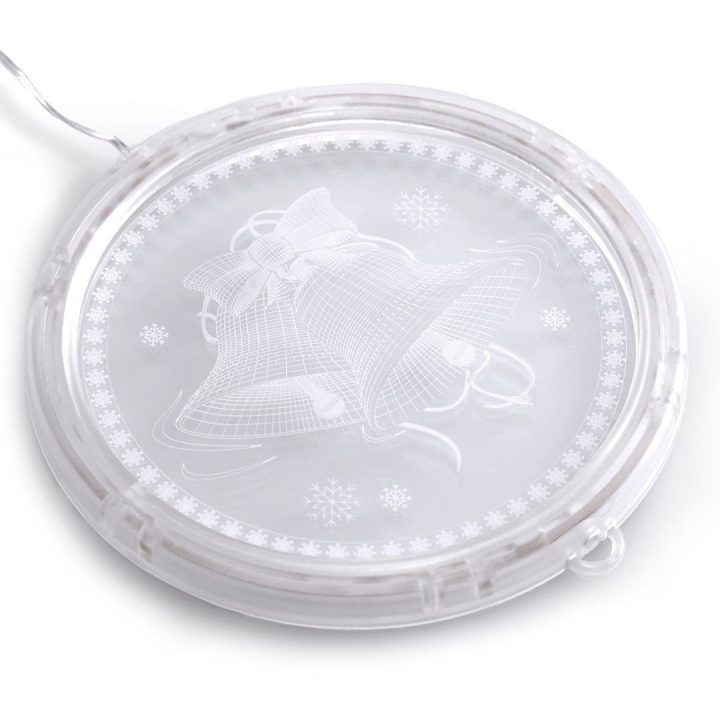 LED vitražas apvalūs žaisliukai su elniais, rinkinys 5 vnt.