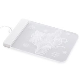 LED vitražo dekoracijų rinkinys „Reindeers“ — stačiakampiai, 5 vnt.