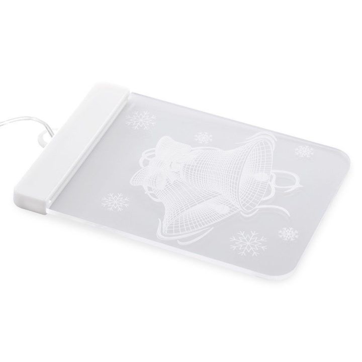 LED vitražo dekoracijų rinkinys „Reindeers“ — stačiakampiai, 5 vnt.