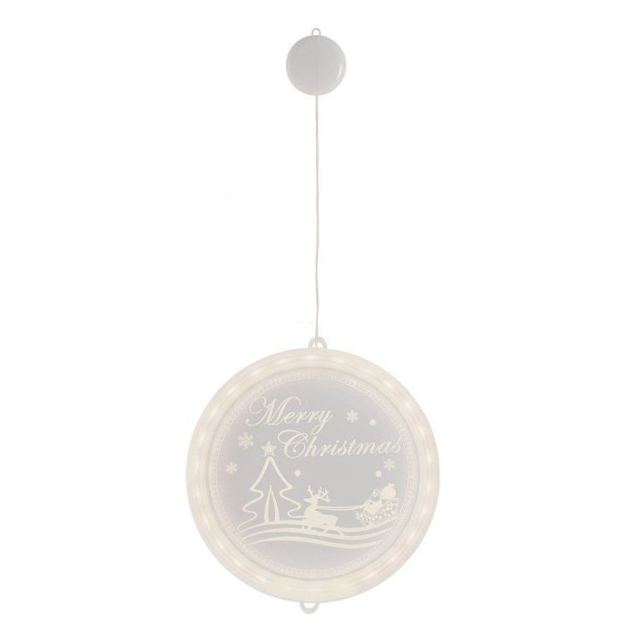 LED vitražas Merry Christmas apvalus AmeliaHome