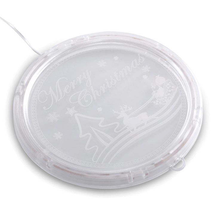 LED vitražas Merry Christmas apvalus AmeliaHome