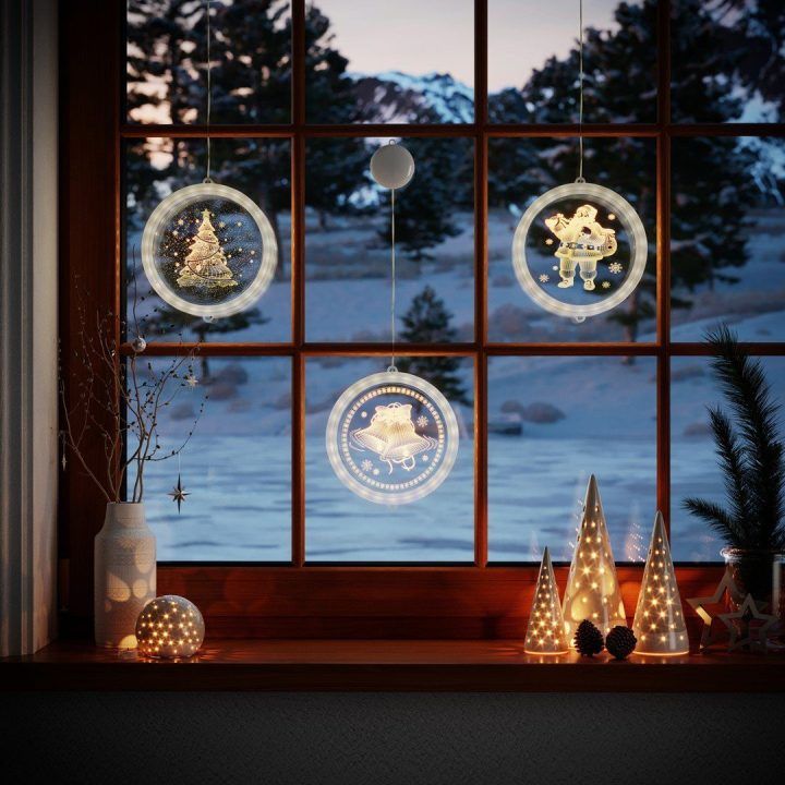Apvalus LED vitražas CHRISTMASTREE (1 vnt.)