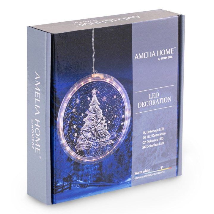 Apvalus LED vitražas CHRISTMASTREE (1 vnt.)