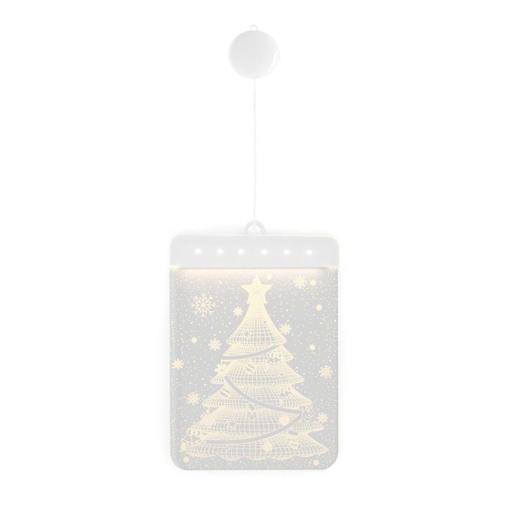 LED vitražas — kalėdinė eglutė (stačiakampė)