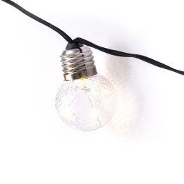 LED šiltai balti kalėdiniai burbulai (rinkinys 10 vnt.)