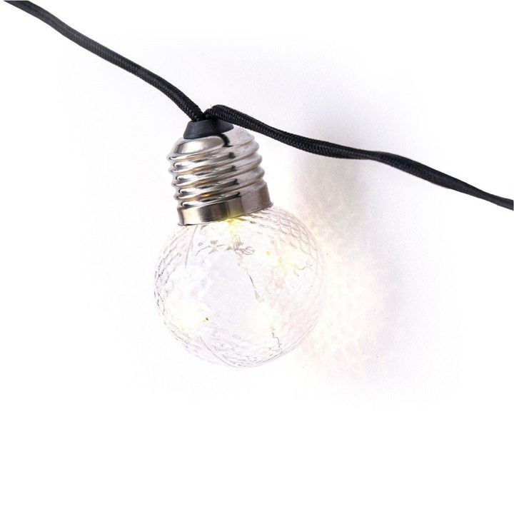 LED šiltai balti kalėdiniai burbulai (rinkinys 10 vnt.)