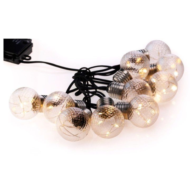 LED šiltai balti kalėdiniai burbulai (rinkinys 10 vnt.)