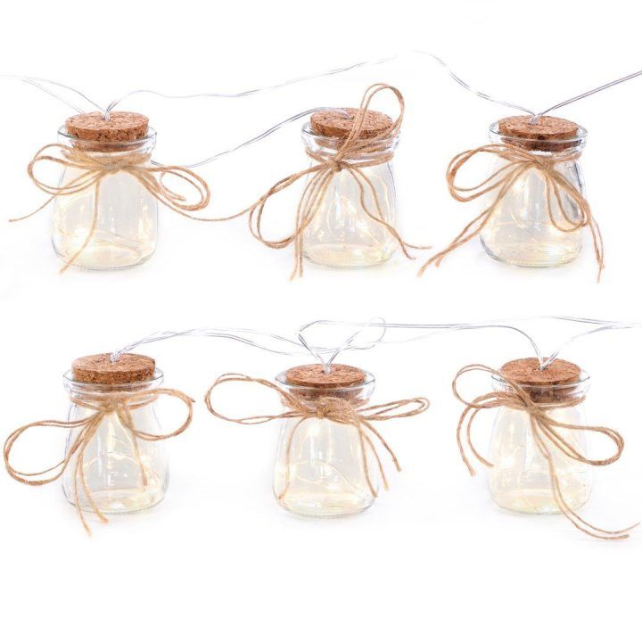 Šiltai baltos LED girliandos, 6 vnt.