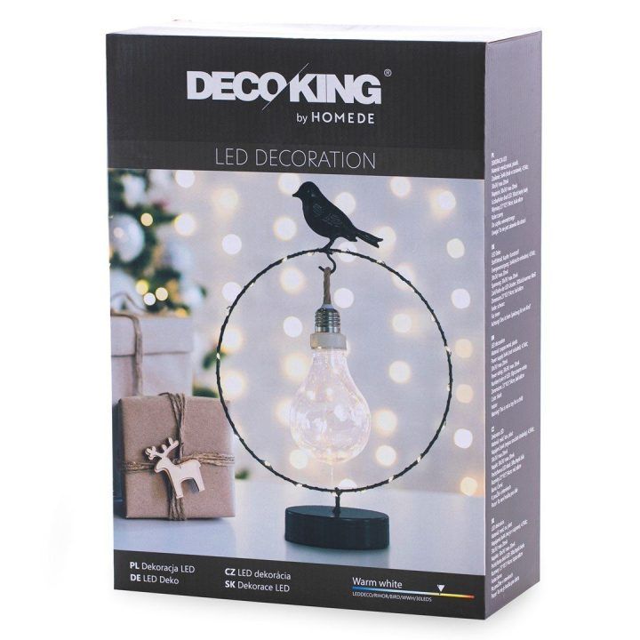 Balta LED dekoracija RIHOR BIRD, 30 LED