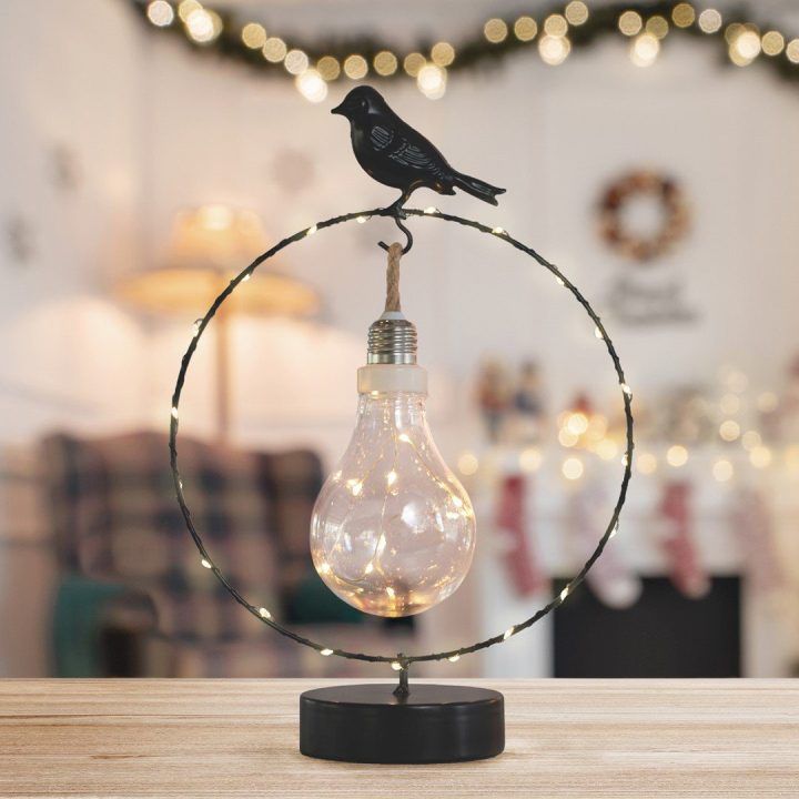 Balta LED dekoracija RIHOR BIRD, 30 LED