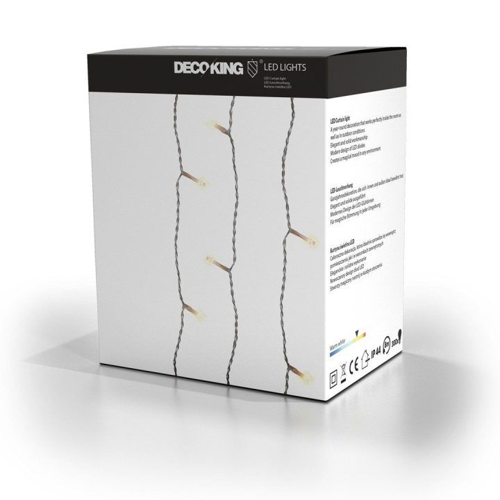 Girlianda LED C ST šiltai balta, 300 LED, 3×3 m