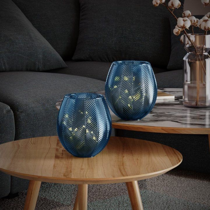 LED dekoracija Murcia tamsiai mėlyna 16 × 17,5 cm