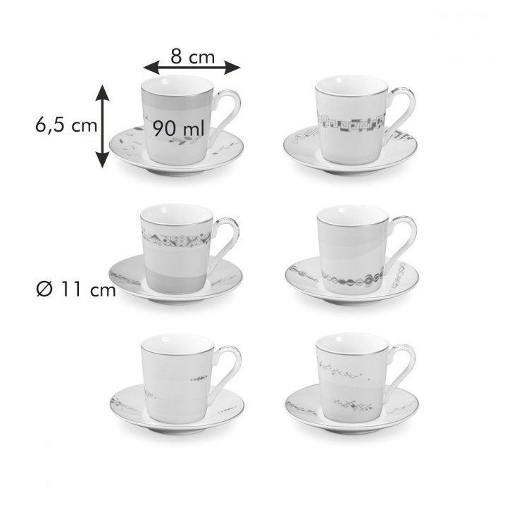 Espresso lėkštelės „Romance“, 6 vnt.