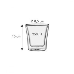Dvigubos sienelės gėrimų stiklinės MyDrink, 250 ml, 2 vnt.
