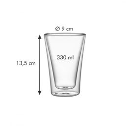 Dvigubos sienelės stiklinės MyDrink 330 ml, 2 vnt.