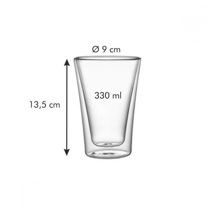 Dvigubos sienelės stiklinės MyDrink 330 ml, 2 vnt.